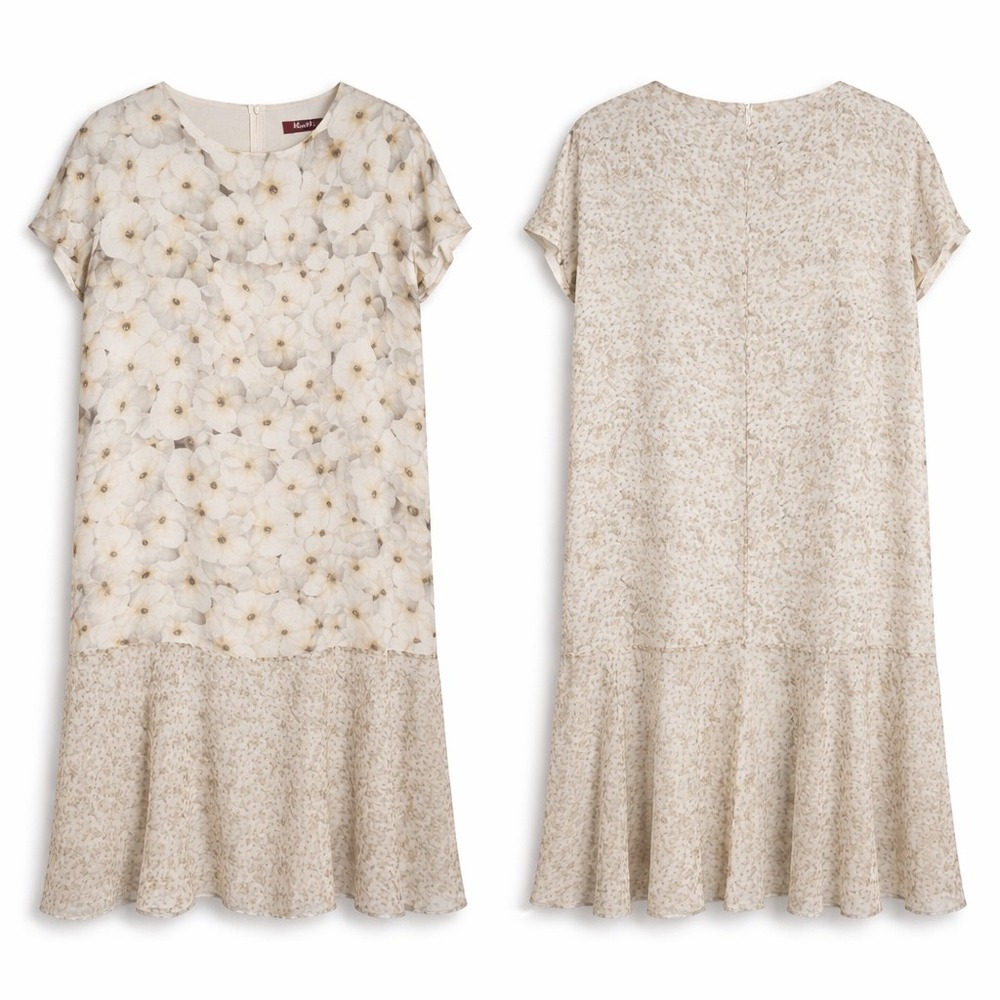 Weekend Max Mara Cream Floral Midi Dress